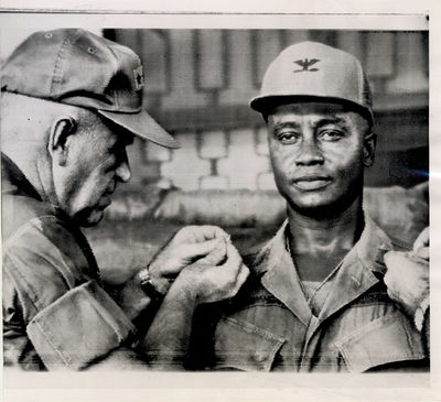 FREDERIC DAVISON, THE FIRST BLACK U.S. MAJOR GENERAL (1968, 1973) Set of 2 photos