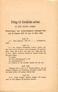 Tillägg till Stockholms nations år 1871 tryckta…