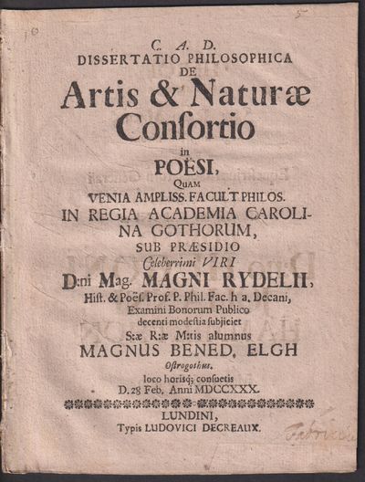 Dissertatio philosophica de artis & naturae…