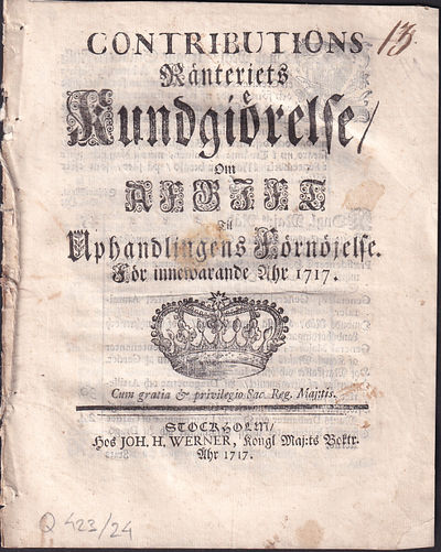 Contributions Ränteriets Kundgiörelse, Om Afgift…