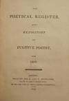 THE POETICAL REGISTER, AND REPOSTITORY OF FUGITIVE POETRY, FOR 1802