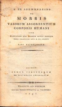 cover of De Morbis Vasorum Absorbentium Corporis Humani sive Dissertationis quae praemium retulit Societatis Rheno-Traiectinae anno 1794