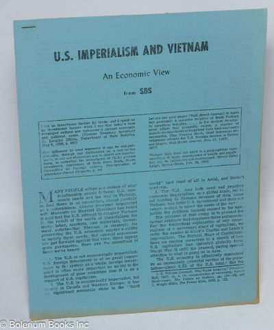 U.S. Imperialism and Vietnam; an economic view from SDS