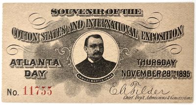 Scarce - Souvenir of the Cotton States and International Exposition Ticket