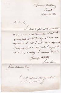 image of AUTOGRAPH LETTER SIGNED BY BRITISH POLITICAL ECONOMIST LEONE LEVI.