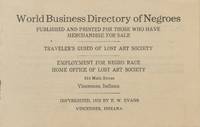 Advertisement for the “World Business Directory of Negroes”, Published by the Lost Art Society, 1932