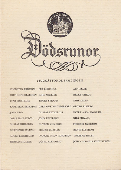 Dödsrunor. Tjugoåttonde samlingen. [Utg. av]…
