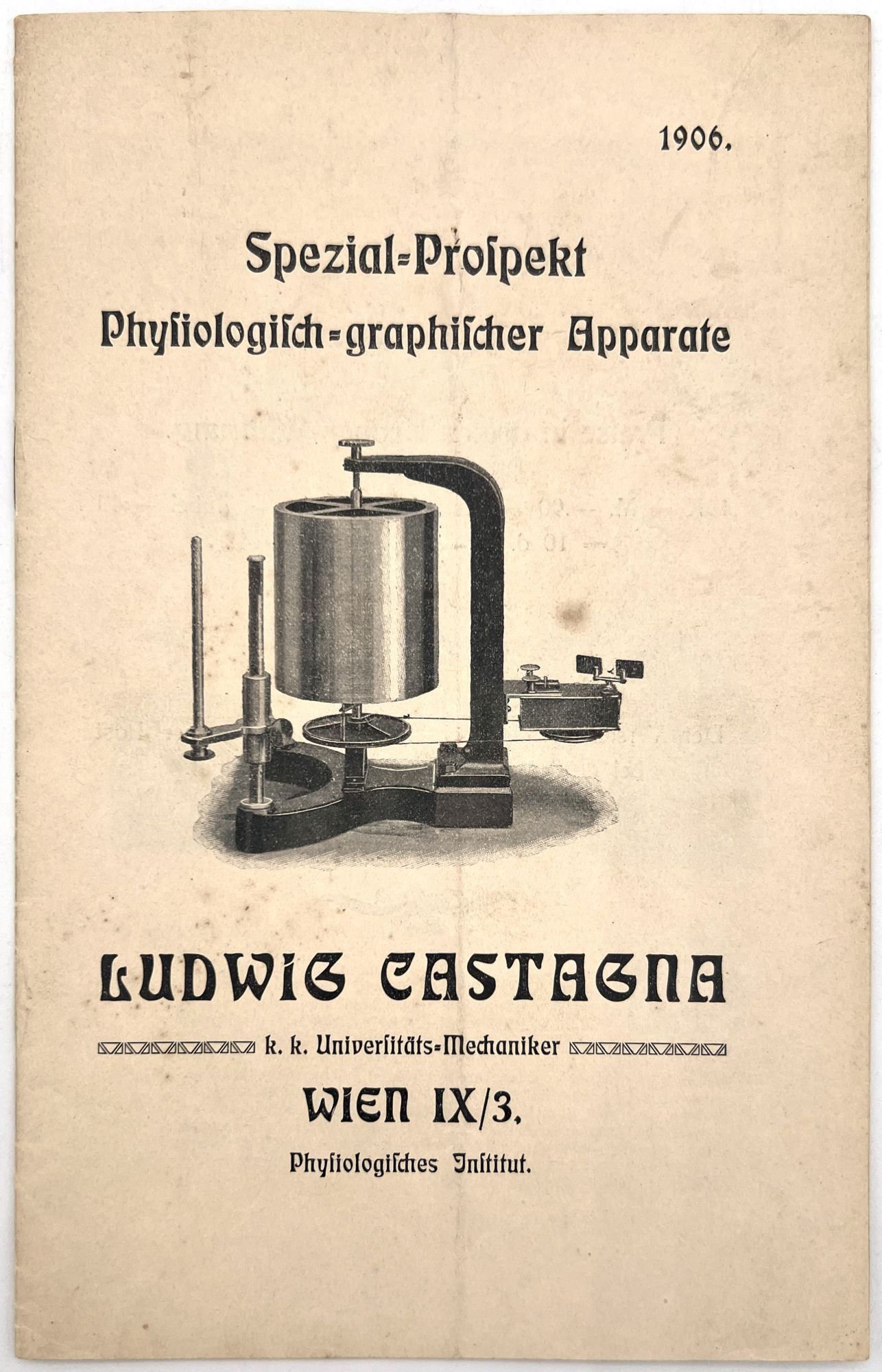 Spezial-prospekt Physiologisch-graphischer apparat