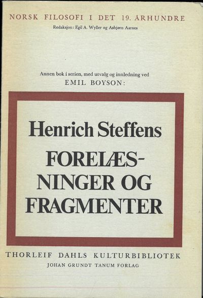Henrich Steffens. Forelæsninger og fragmenter.