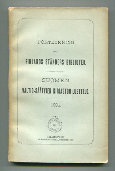 Förteckning öfver Finlands ständers bibliotek.…