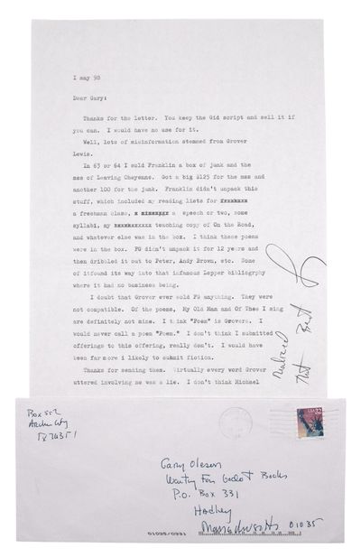 Correspondence between Larry McMurtry and Gary Oleson [1998]