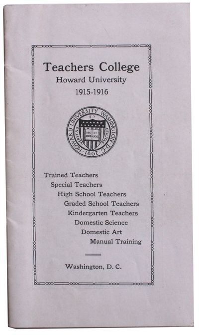 Teachers College. Howard University. 1915-1916 [Cover title]