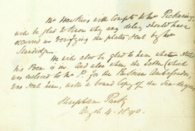 1840. To William Pickering Concerning the Book of the Great Sea Dragons Hawkins, Thomas (1810-89). A...