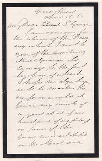 image of AUTOGRAPH LETTER SIGNED BY SIR HOWARD DOUGLAS REQUESTING A DRAWING FOR HIS "TREATISE ON NAVAL GUNNERY".