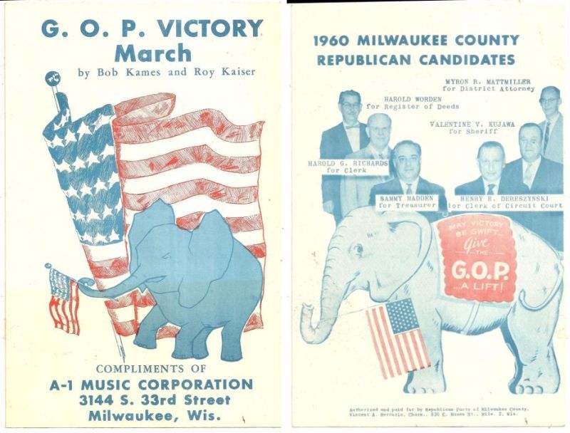 Sheet Music - G.O. P. Victory March 1960 Milwaukee County Republican Party