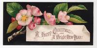 Cherry Blossom Holiday Greeting Card by Louis Prang