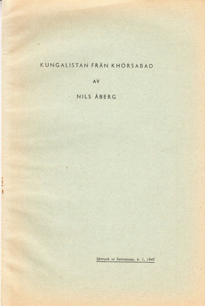 Kungalistan från Khorsabad. Särtryck ur…