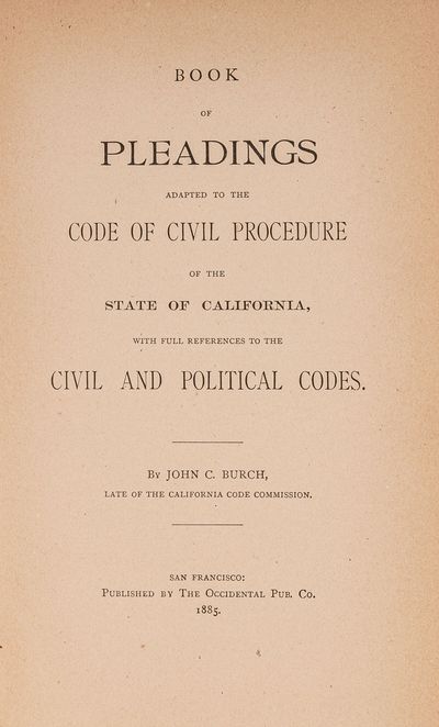 Pleadings Rule Civil Procedure Book Of Pleadings Adapted To The