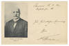 Autograph postcard signed "Fr. Wickede," dated February 15, [19]02, and inscribed to the German archivist Ernst von Destouches "Zur freundlichen Erinnerung an Ihren Fr. Wickede