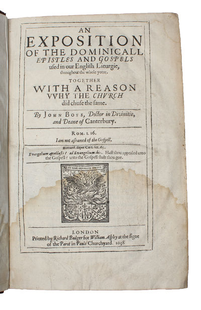 The workes of Iohn Boys Doctor in Diuinitie and Deane of Canterburie. (Including: "An exposition of the dominicall epistles and gospels vsed in our English liturgy throughout the whole year" & "An exposition of the proper psalmes vsed in our English l... (photo 3)