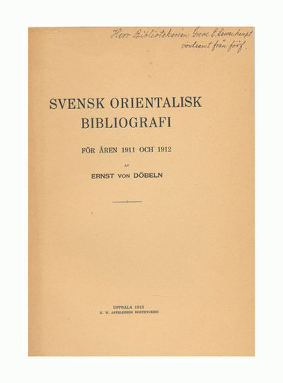 Svensk orientalisk bibliografi för åren 1911 och…