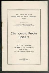 image of The Crossley and Porter Orphan Home and School (Secondary), Halifax: 72nd Annual Report Booklet