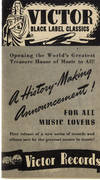 VICTOR BLACK LABEL CLASSICS [CATALOG] [ca. 1928] Pamphlet