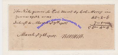 Note Signed By Famous British-American Arist, Benjamin West