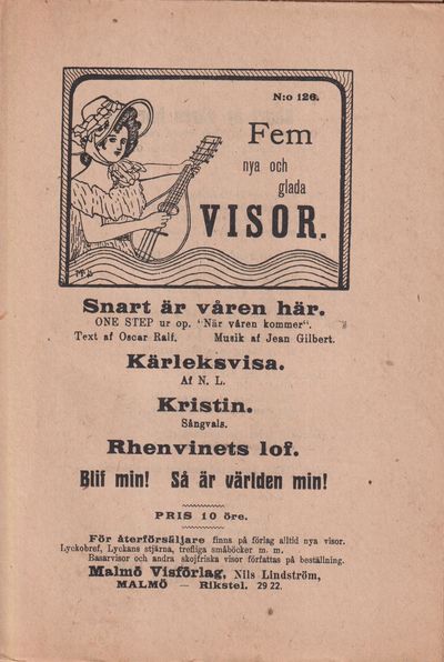 Fem nya och glada visor. [Utg. av] Malmö…
