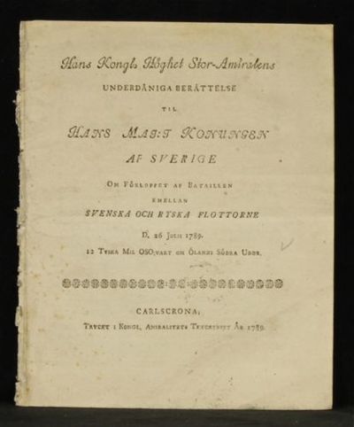 Hans kongl. höghet stor-amiralens underdåniga…