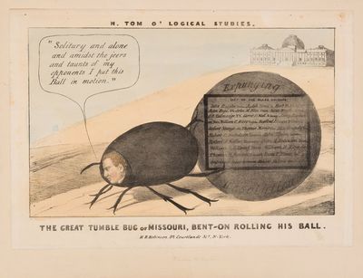 THE GREAT TUMBLE BUG OF MISSOURI, BENT-ON ROLLING HIS BALL