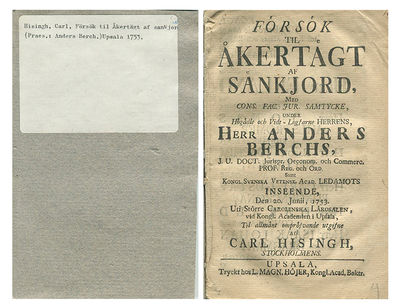 Försök til åkertägt af sänkjord. A.a.