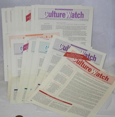 CultureWatch: a monthly annotated bibliography on culture, art, and political affairs: #1 - 35, May 1993 - September 1996 [broken run of 31 issues]