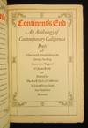 Continent's End, An Anthology of Contemporary California Poets