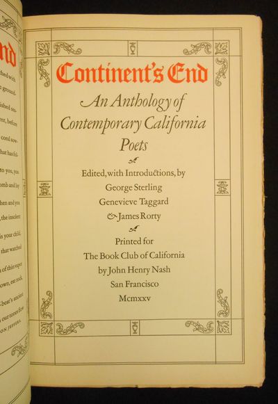 Continent's End, An Anthology of Contemporary California Poets