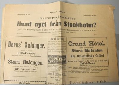 Korrespondesbladet Hvad nytt från Stockholm? 21…