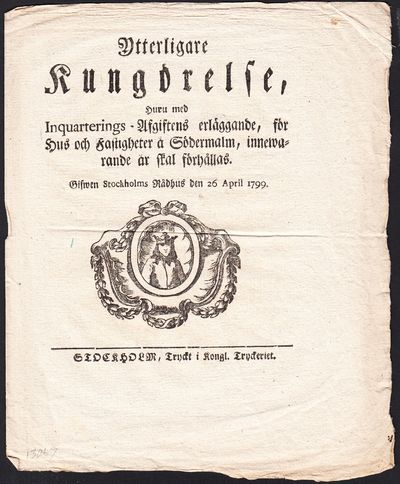 Ytterligare Kungörelse, huru med…