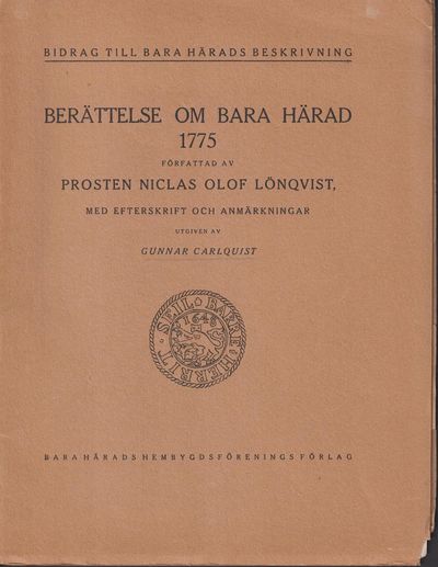 Berättelse om Bara härad 1775. Författad av…