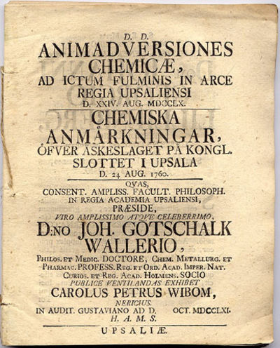 Animadversiones chemicæ, ad ictum fulminis in…