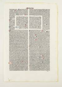 BIBLE IN LATIN. BIBLIA LATINA CUM POSTILLIS NICOLAI DE LYRA. LEAVES FROM PSALMS, SONG OF SONGS,...