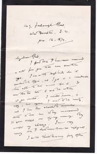 image of AUTOGRAPH LETTER TO LEEDS MERCURY EDITOR THOMAS WEMYSS REID SIGNED BY SCOTTISH JOURNALIST JAMES MACDONELL.