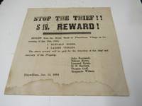 Stop The Thief!!! $10. Reward! Dated Fitzwilliam [NH] Jan. 14, 1864