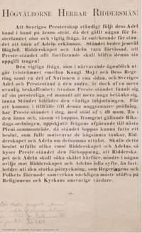 Högvälborne herrar riddersmän! [=Rubrik.]