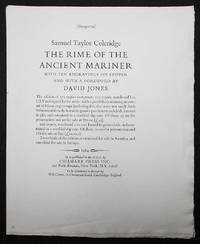 image of Prospectus for The Rime of the Ancient Mariner by Samuel Taylor Coleridge with Ten Engravings on Copper and with a Foreword by David Jones