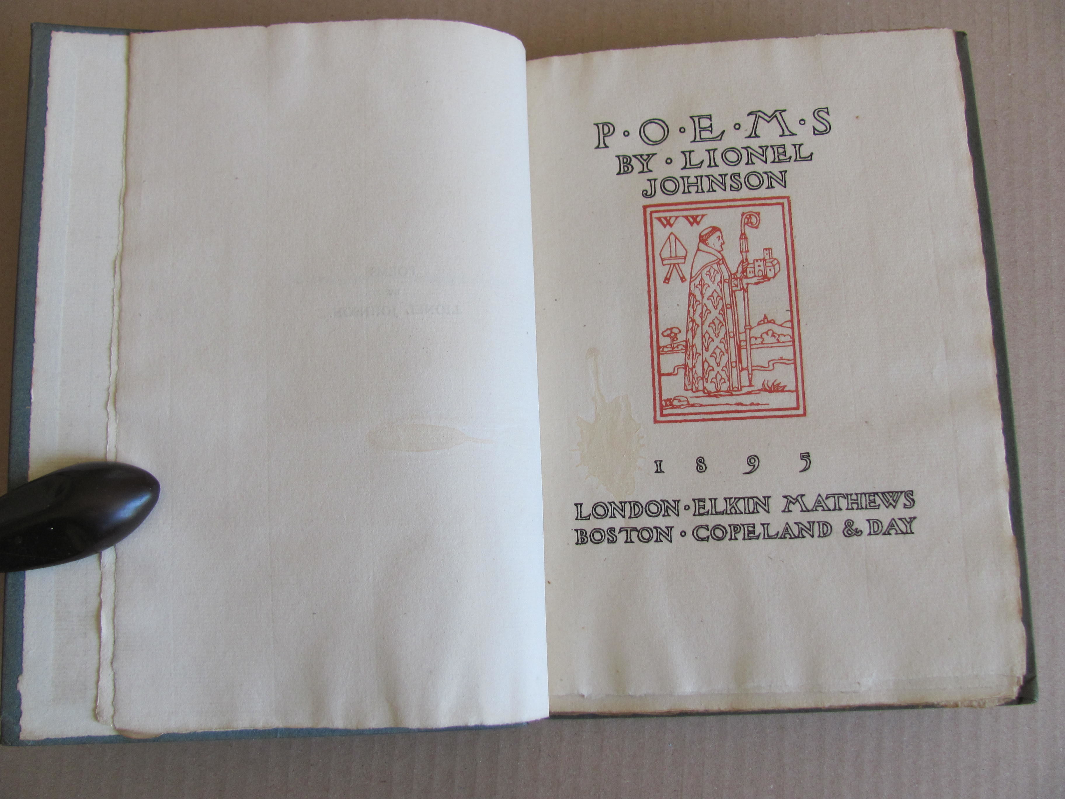 Poems By Lionel Johnson 750 1895 From Capricedardour Sku