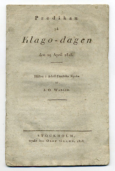 Predikan på klago-dagen de 29 april 1818 hållen i…