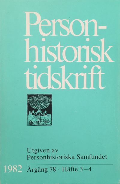 Personhistorisk tidskrift 1982:3-4.…