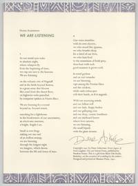 We are Listening (Signed Broadside)