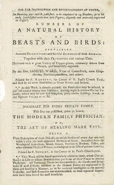 Three 18th century advertising leaves