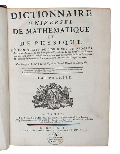 Dictionnaire universel de Mathematique et de…